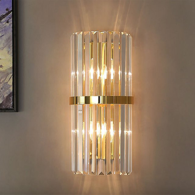 BANMENG LED Wandlampe aus Kristall im Nordic Design, Farbe Gold und Transparent, ideale Innenbeleuchtung für dein Wohnzimmer oder Schlafzimmer - Bild 1