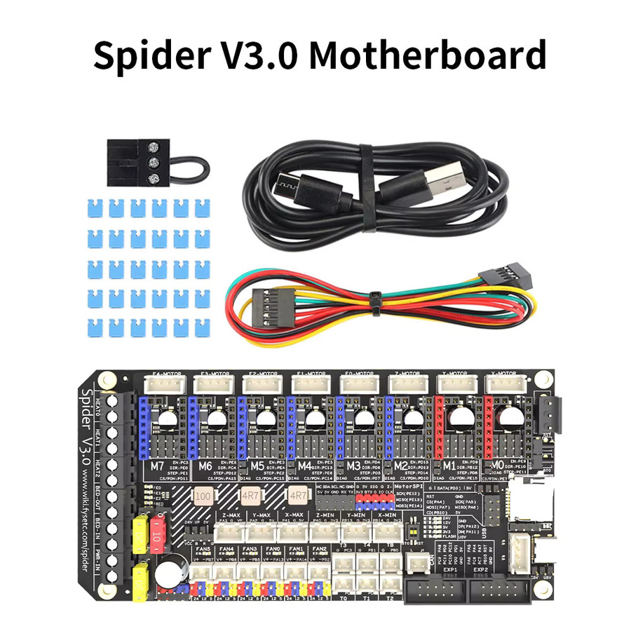FYSETC Spider V3.0 32Bit Motherboard STM32F446 Steuerplatine mit CAN-Schnittstelle für Voron 2.4 R2 und Trident 3D-Drucker in Schwarz - Bild 2