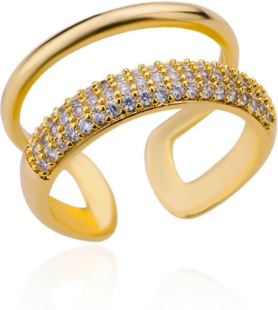 Ring Edelstahl, Zirkonia, Damen, beige - Bild 1