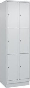 C+P Schließfachschrank Classic PLUS mit Sockel, 2 Abteile, Grau, B/T/H: 195 x 60 x 50 cm - Bild 1