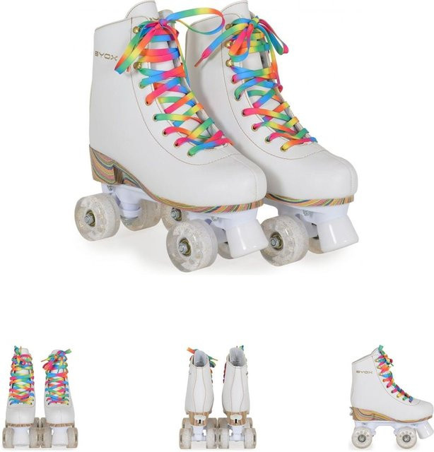 Byox Rollschuhe Donna weiß mit Glitzer-PU-Rollen Gr. XS (27 - 30) - Bild 1