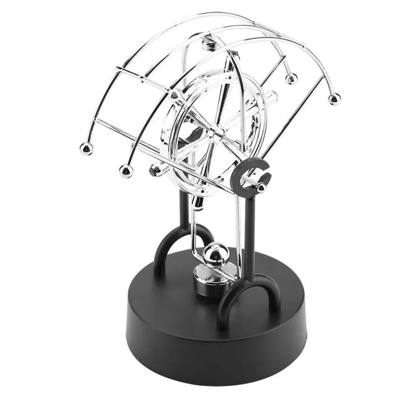 DIYelecs Perpetuum Mobile Kinetische Kunst Dekoration Silber Batteriebetrieben - Bild 4