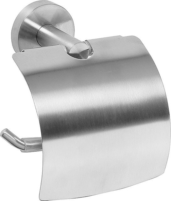 Brillantbad BEO Papierrollenhalter mit Deckel aus Edelstahl matt in Silber, B/H/T: 13,5 x 12,0 x 9,8 cm - Bild 1