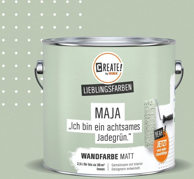 CREATE! by OBI Wandfarbe Lieblingsfarbe Maja Jadegrün Matt, 2,5 l - Bild 1