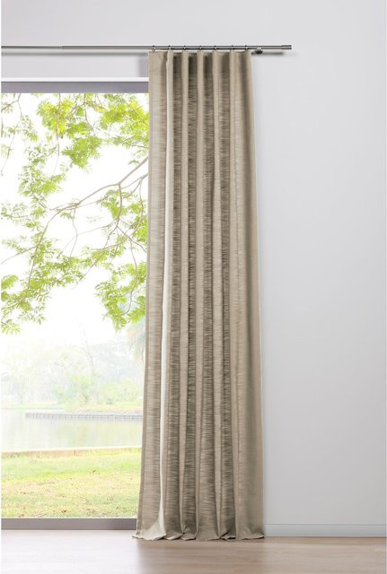 Ondeco Schlaufenschal Balance Gardine blickdicht, Farbe: Beige, B/H: 135 x 245 cm - Bild 1