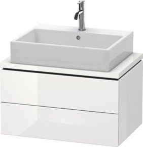 Duravit Waschtischunterschrank Compact L-Cube in Weiß Hochglanz mit 2 Schubladen, B: 72 cm, T: 47,7 cm, H: 40 cm - Bild 1