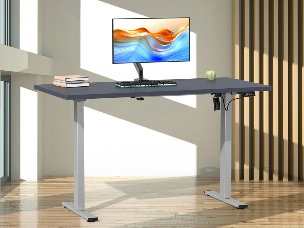 VCM Schreibtisch E-Lona höhenverstellbar mit elektrischem Motor, anthrazit/silber, B: 140 cm, T: 50 cm - Bild 2