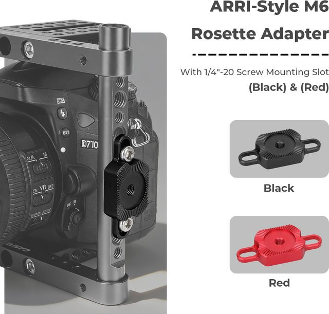 CAMVATE Kamerakäfig ARRI-Stil M6 Rosettenadapter mit 1/4"-20 Schraubmontageschlitz für Schulterkäfig-Rig-Zubehör - Bild 1