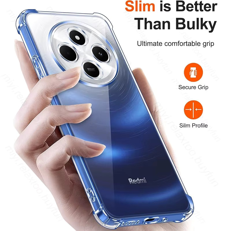 Stoßfeste transparente Silikonhülle für Xiaomi Redmi 14C und Poco C75 - Bild 3