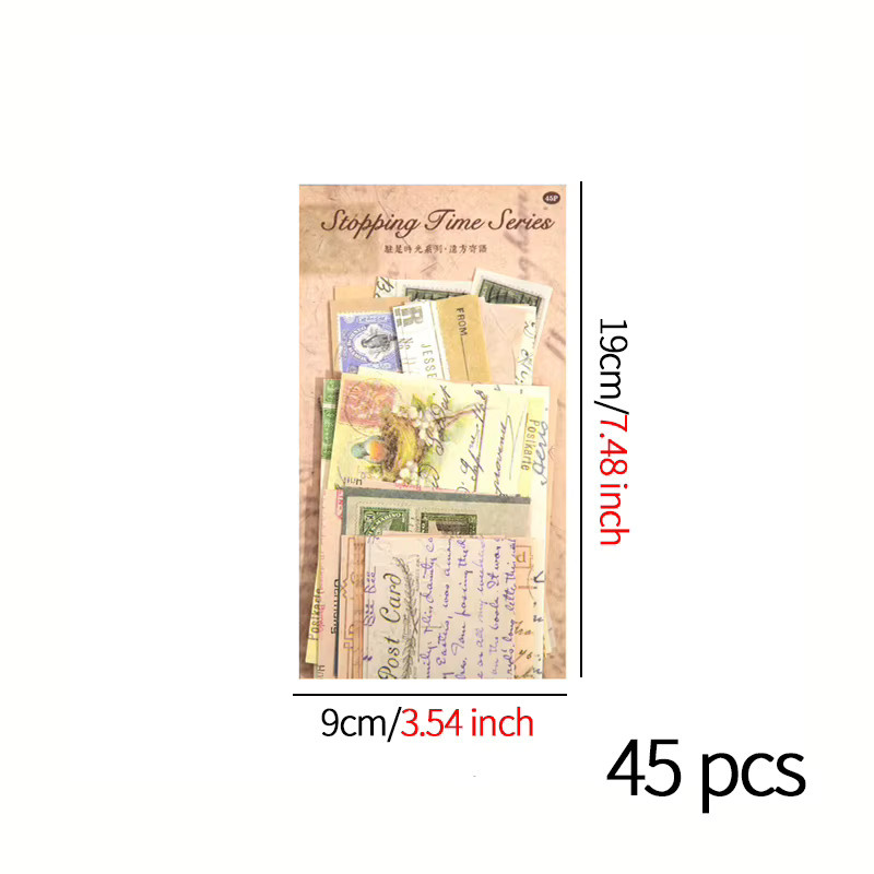 45er Paket Vintage Scrapbooking Papier für DIY Junk Journal und Bastelarbeiten, Mehrfarbig, Matt - Bild 5