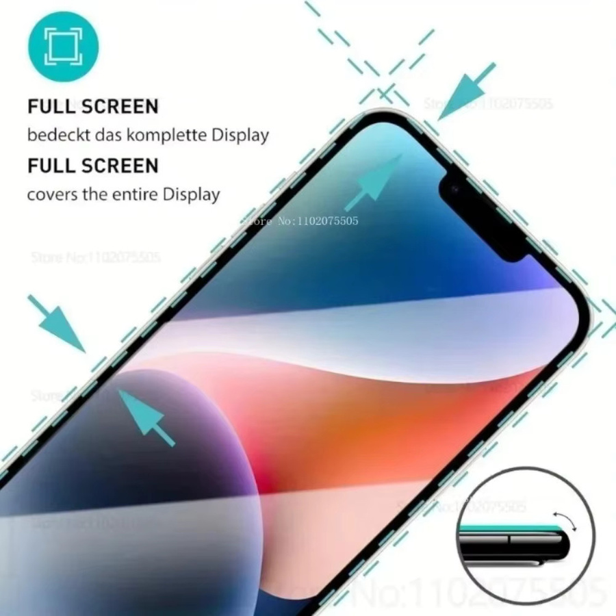 5 Stück Displayschutzfolien aus gehärtetem Glas für iPhone 12 bis iPhone 17 Pro Max mit Black Edge in Schwarz und Transparent - Bild 6