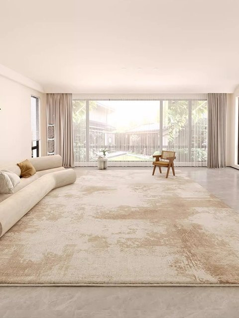 VIKAMA Moderner Teppich in Beige mit abstraktem Design für Wohnzimmer und Schlafzimmer - Bild 1