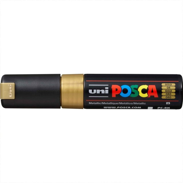 uni POSCA-Marker PC-8K Gold mit 8mm Keilspitze und Pigmentfarbe - Bild 1