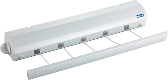Wenko Wand-Wäscheleine mit Rollsystem in Weiß mit 21 m Leinenlänge - Bild 1