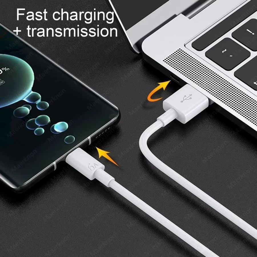 66 W USB Typ C Schnellladekabel 6A Datenleitung in Weiß für Samsung, iPhone 16 und Xiaomi - Bild 2