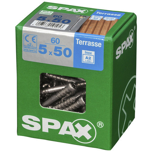 Spax Terrassenschraube T-Star plus aus Edelstahl in Silber, 60 Stück, Durchmesser: 5 mm, Länge: 50 mm - Bild 3
