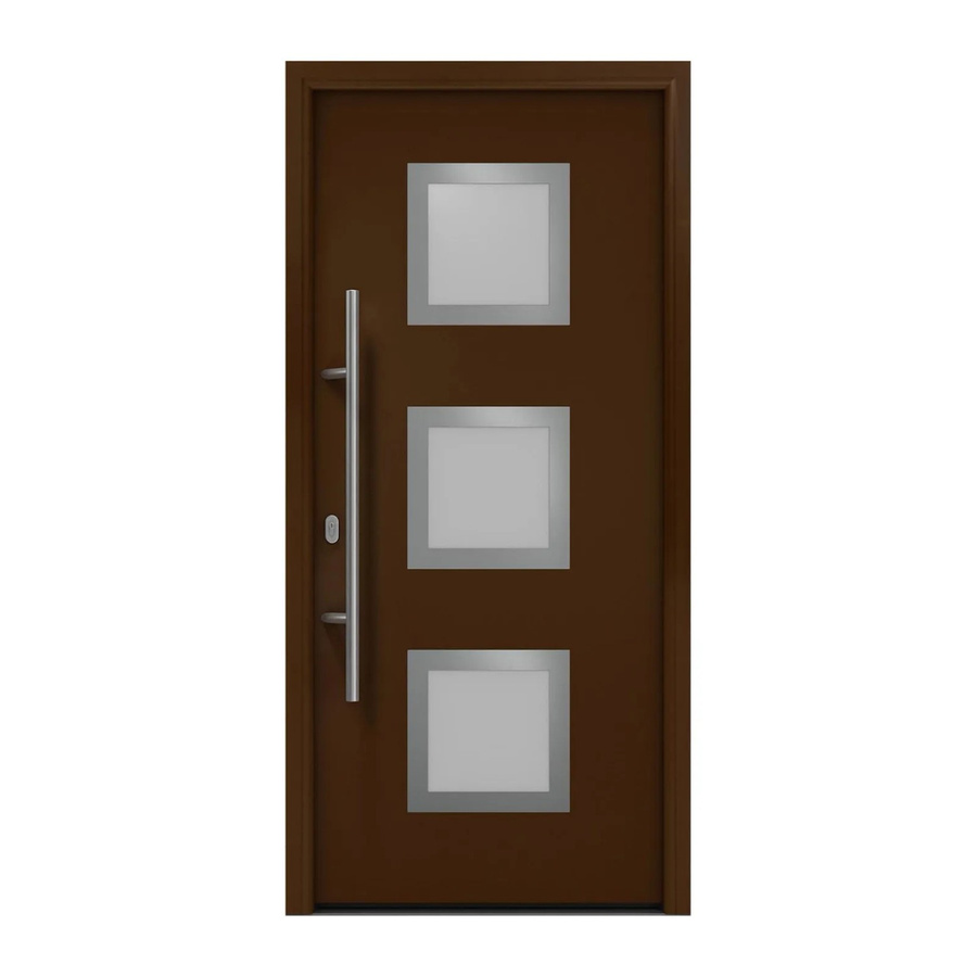 EcoStar Haustür Isopro IP 810S mit Glaseinsatz in Terrabraun, B: 110 cm, H: 210 cm, DIN Links - Bild 2