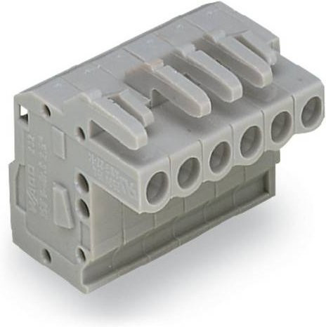 WAGO Buchsengehäuse-Kabel 232 Polzahl, Rastermaß: 5 mm, Farbe: grau, 232-106/026-000, 50 Stück - Bild 1