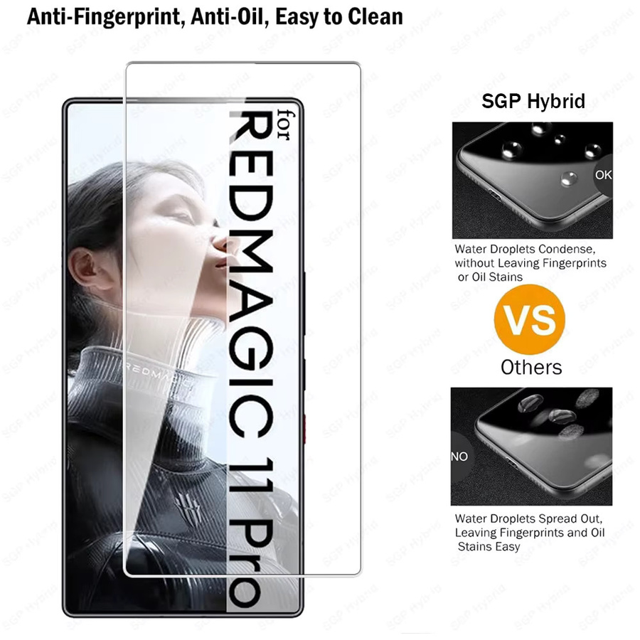 2er-Pack Gehärtetes Glas Displayschutzfolie für ZTE Nubia RedMagic 11 Pro Plus und Red Magic 11 Pro 5G, transparent - Bild 3