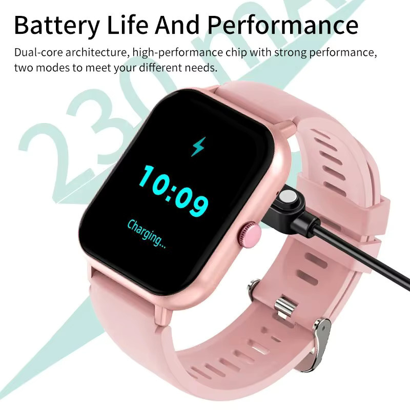 Lige Smartwatch, Bluetooth Calling, Silikon, Schwarz, Unisex - Bild 6