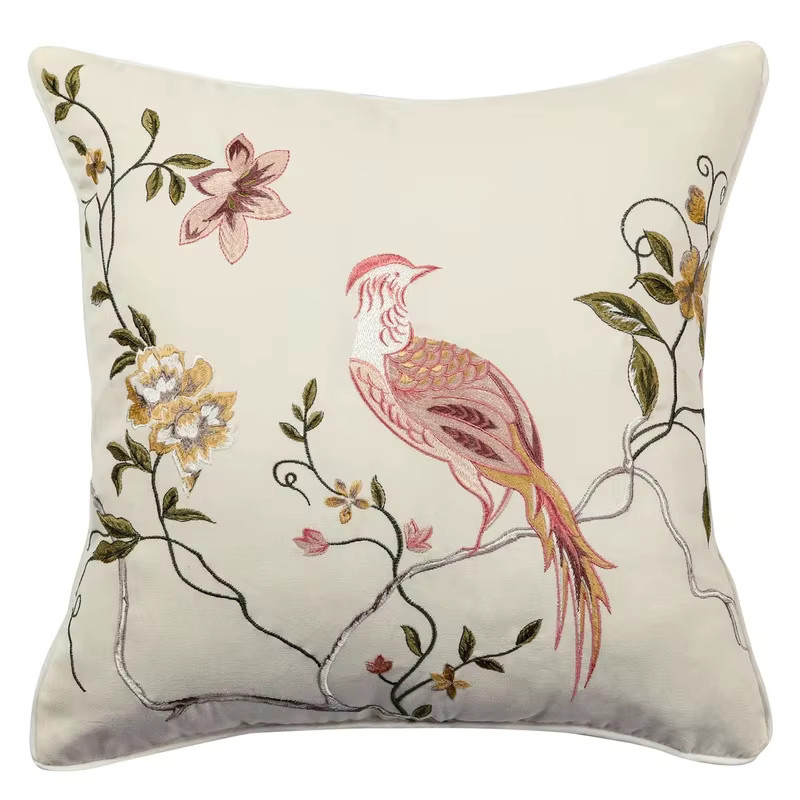 VIKAMA Kissenbezug mit floralem Design im nordischen Stil, quadratisch, B/B: 45 x 45 cm - Bild 1