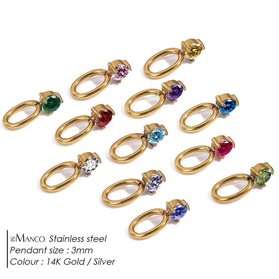 EManco Halskette Edelstahl, Gold, Kristall, Zirkonia, Damen - Bild 1