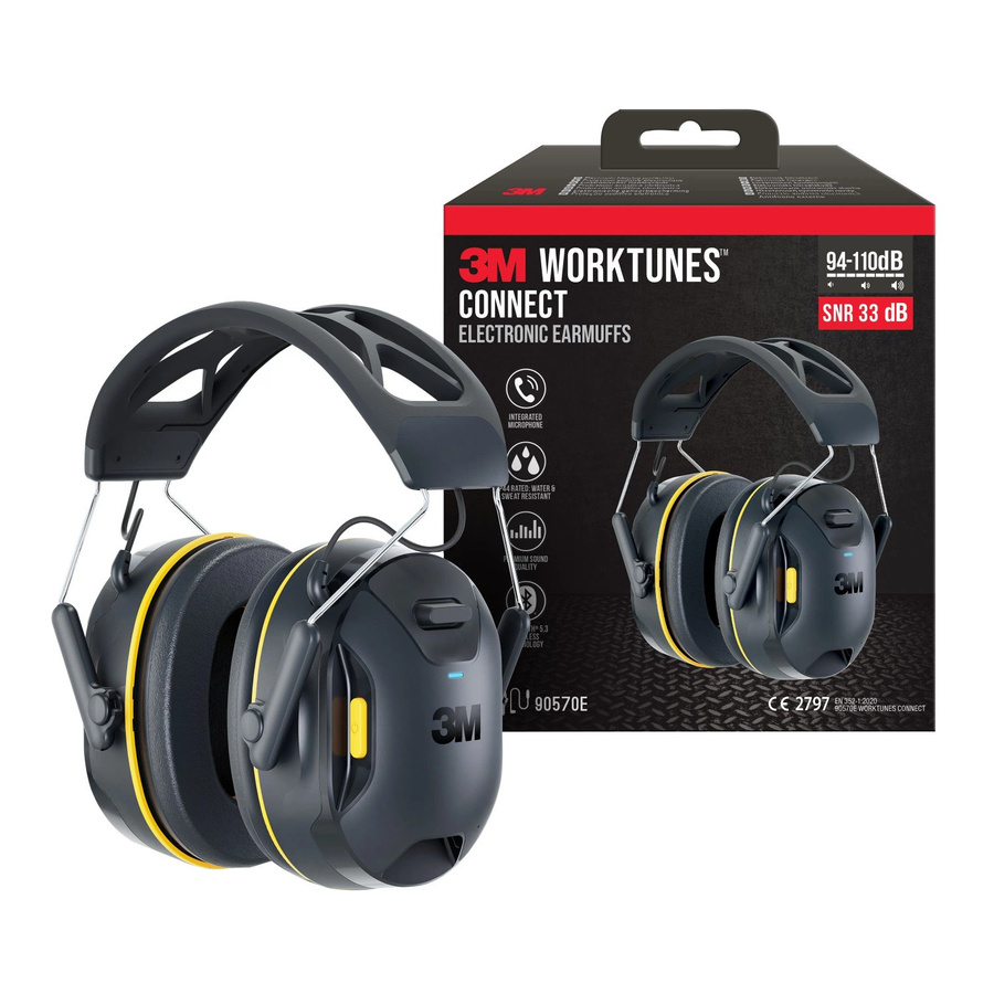 3M WorkTunes Connect Bluetooth Kapselgehörschutz in Schwarz und Gelb mit SNR 33 dB - Bild 2