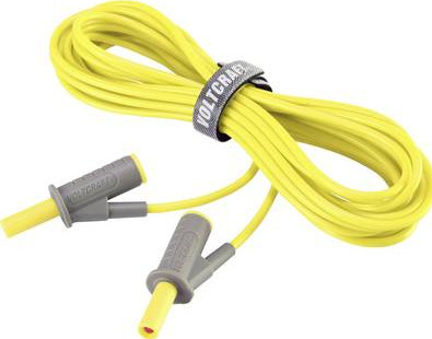 Voltcraft Sicherheits-Messleitung MSB-501 Gelb, 5 m, Lamellenstecker 4 mm zu Lamellenstecker 4 mm, 10 A - Bild 1