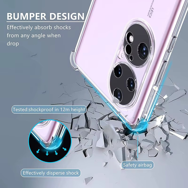 Transparente TPU-Hülle für Huawei P70 Pro, P60, P50, P40 Pro und Pura 70, stoßfeste und ultradünne Handyhülle in Transparent - Bild 2