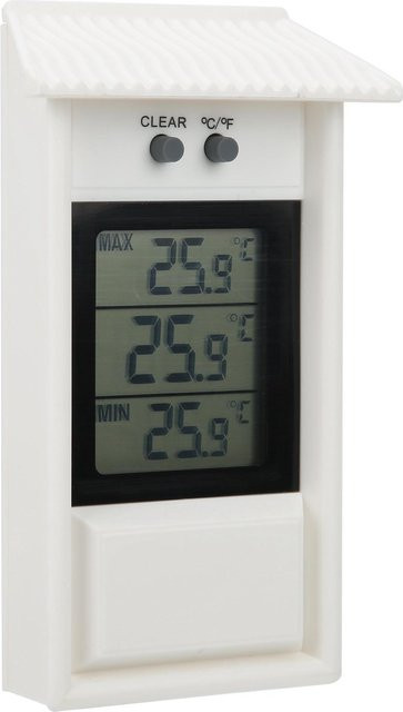 Digitales Gartenthermometer von Painter, wasserdichtes Temperaturmessgerät für außen in Weiß, B/H/T: 13,2 x 8,0 x 3,0 cm - Bild 1