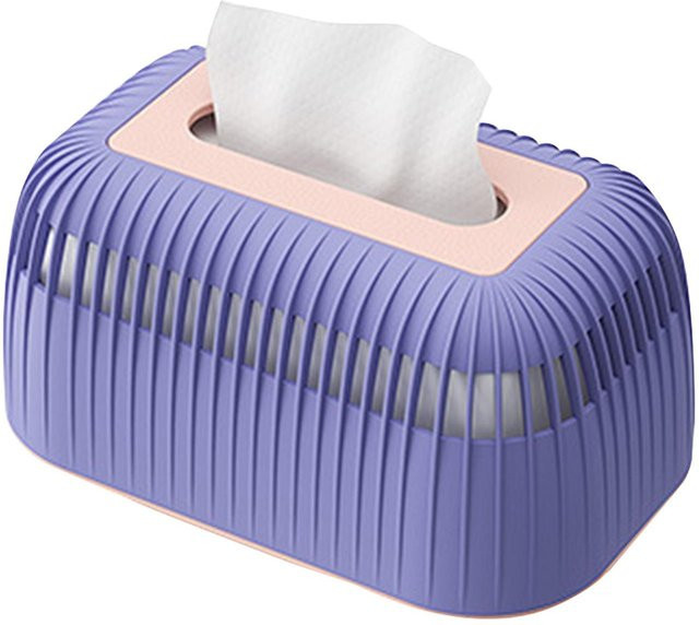 Taschentuchboxhalter aus Kunststoff von CosyHome in Grau oder Lila mit großem Fassungsvermögen für Badezimmer und Küche - Bild 1
