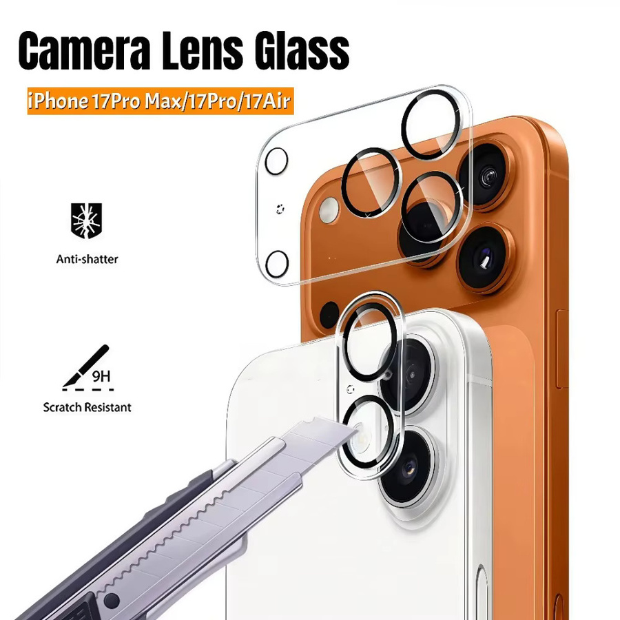 HD 9H gehärtetes Glas Kameraschutz für Apple iPhone Air, iPhone 17, iPhone 17 Pro und iPhone 17 Pro Max, transparent, Anti-Kratz-Objektivfolie - Bild 3