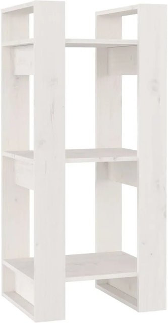 vidaXL Bücherregal und Raumteiler aus Kiefer-Massivholz in Weiß, B/T/H: 41 x 35 x 91 cm - Bild 1