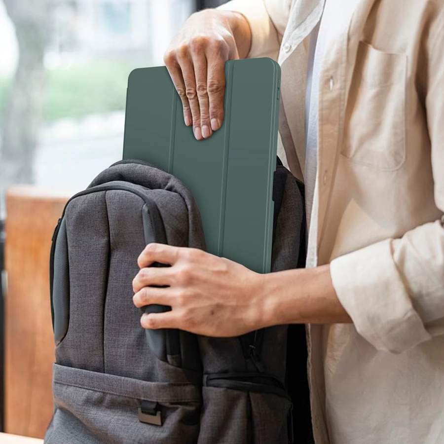 Leke-Leka Trifold Stand Flip Cover Federmäppchen für iPad Air und Pro mit Stifthalter in Blau und Grün - Bild 5