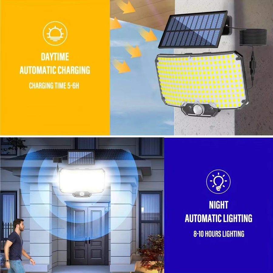 Heinast Solar LED Wandlampe mit Bewegungssensor, COB Außenleuchte für Garten und Zaun, Schwarz/Weiß, Kaltweiß - Bild 2