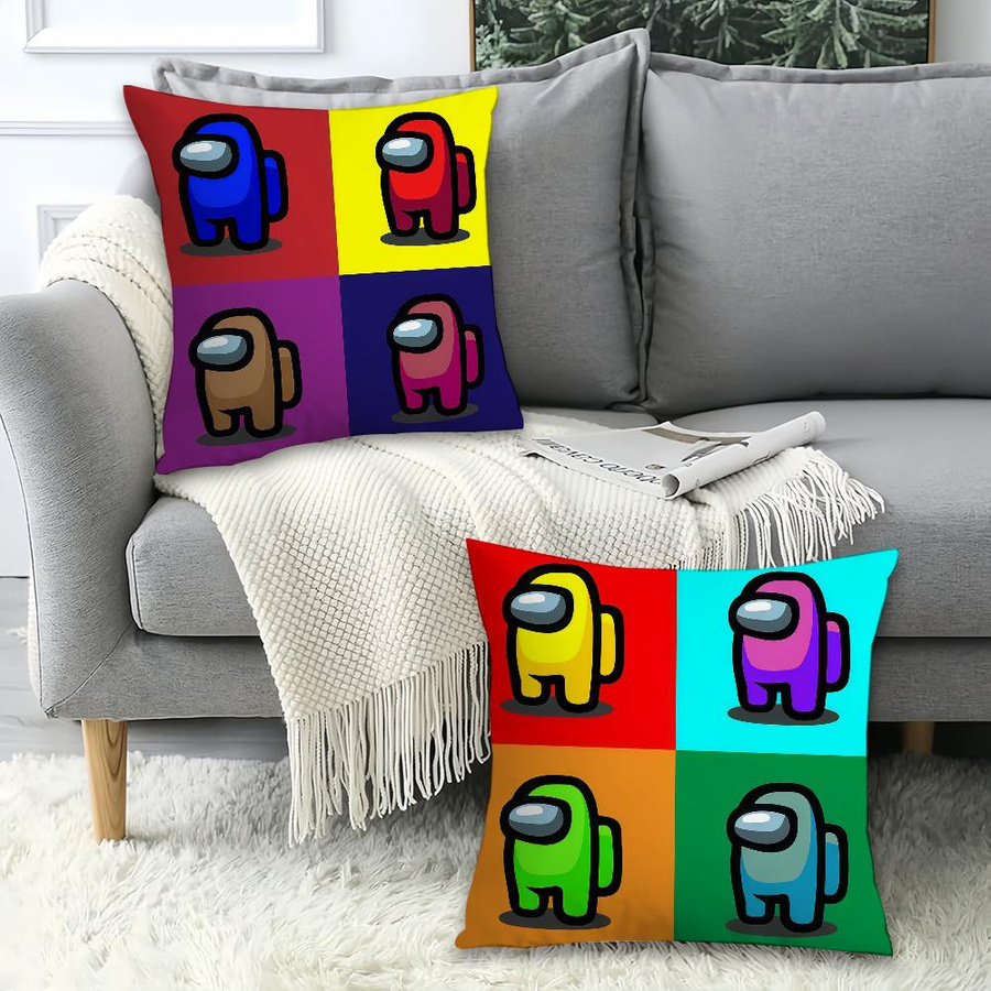Dekorativer Kissenbezug Among Us Motiv für Sofa und Schlafzimmer, Multicolor, B/T: 18 x 18 cm - Bild 3