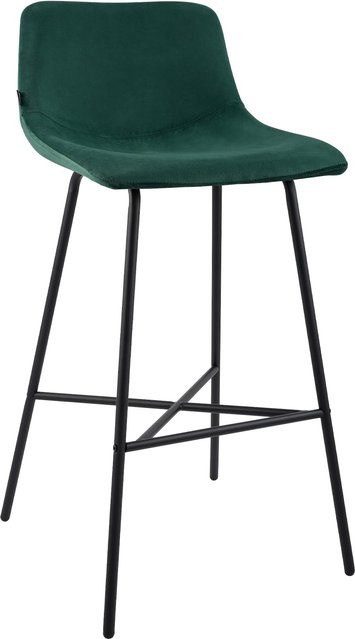 CLP Barhocker Altona gepolstert, moderner Barstuhl mit Lehne und Fußstütze, Farbe: Schwarz, Material: Metall - Bild 1