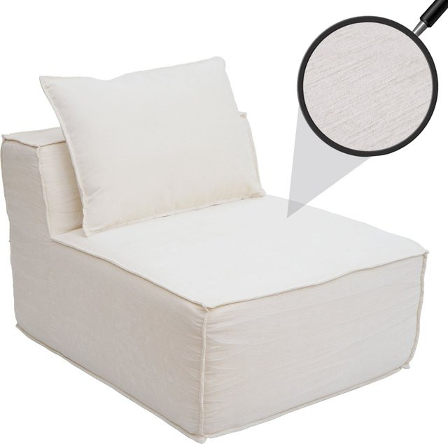 MCW Loungesessel Polstersessel Mittelteil MCW-O54 in Creme mit modernem Design, B/T/H: 63 x 75 x 97 cm - Bild 1