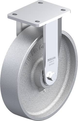 Blickle Bockrolle BO-G 250K in Silber und Grau, Rad-Durchmesser: 250 mm, Tragfähigkeit: 1200 kg - Bild 1