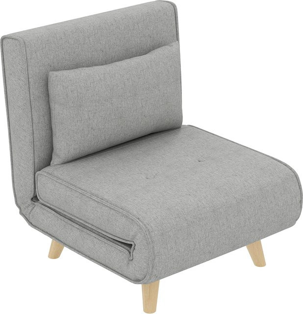 HOMCOM Schlafsessel als Klappbett mit Armlehnen in Grau, Breite: 72 cm - Bild 1