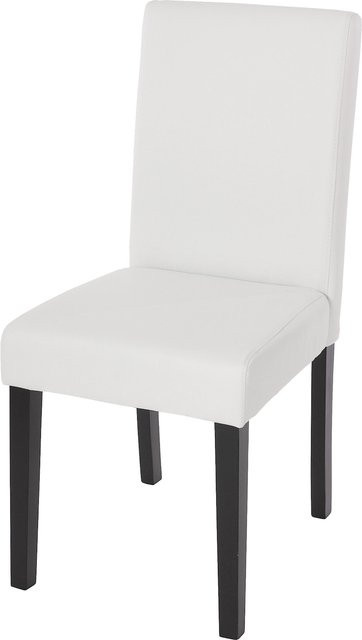 Esszimmerstuhl Littau von MCW aus Kunstleder in Weiß Matt mit dunklen Beinen - Bild 1