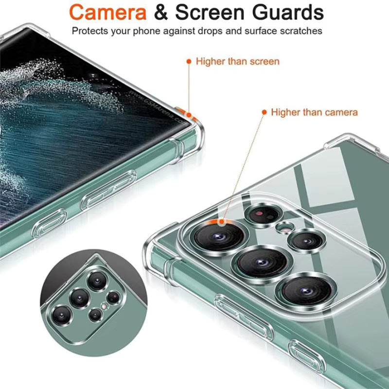 Stoßfeste transparente Schutzhülle für Samsung Galaxy S25 S24 S23 S22 S21 Plus Ultra sowie A56 A55 A54 A53 A52 A36 A34 A33 A32 A14 A13 - Bild 3