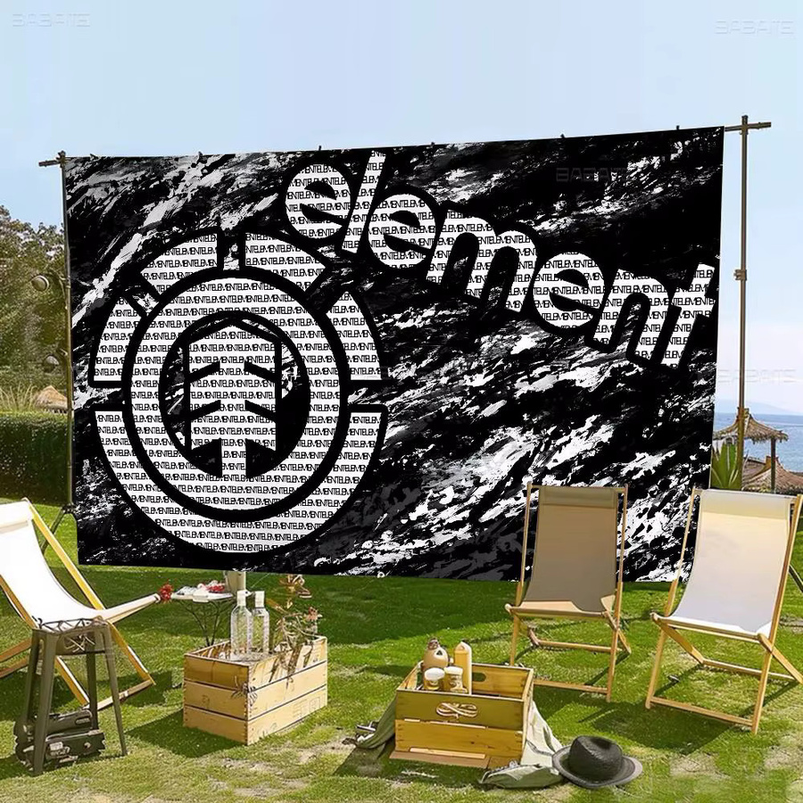 E-Element Skateboard Logo Banner Schwarz als dekorative Textil-Flagge für Outdoor-Partys - Bild 5