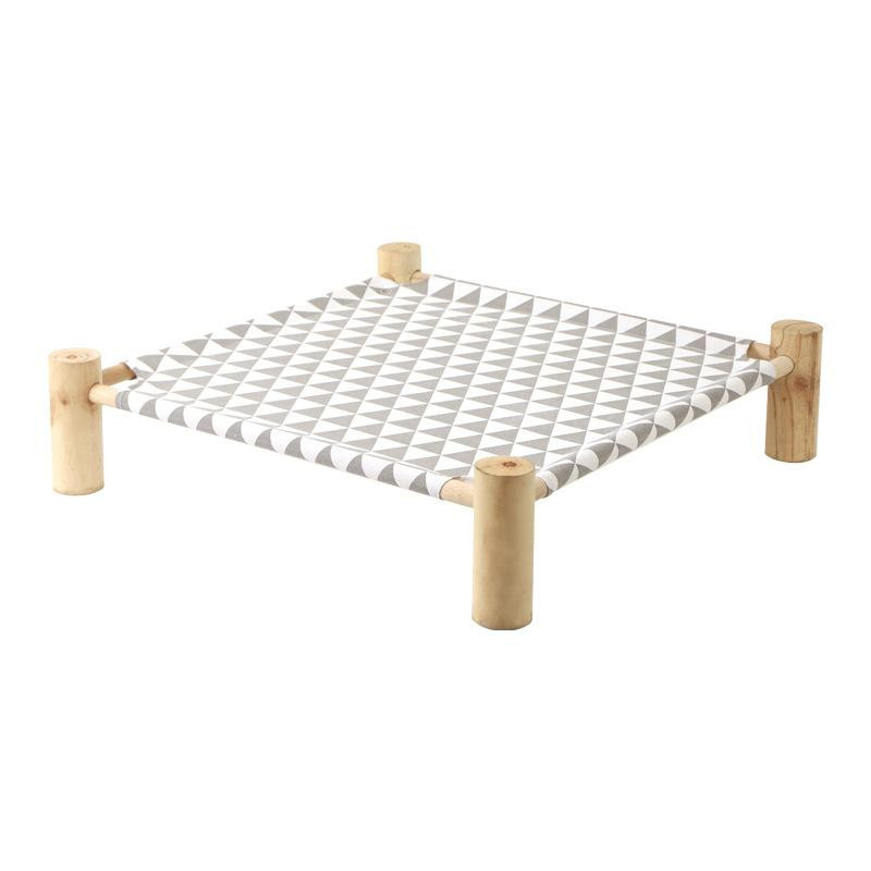 Haustier-Feldbett für Hunde und Katzen von Household supplies MH, abnehmbarer und waschbarer Stoffbezug mit Blumenmuster, B/T/H: 53 x 53 x 13 cm, Farben: Grün und Grau - Bild 2