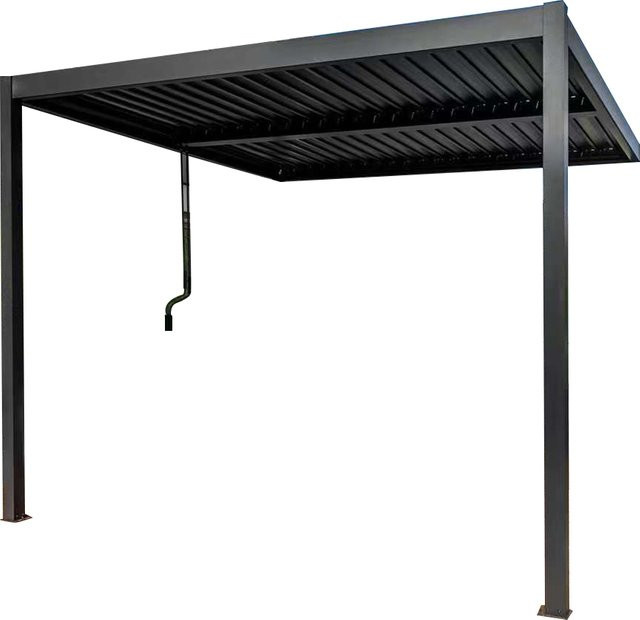 CHILLROI Bioklimatische Wandpergola aus Stahl und Aluminiumlegierung in Anthrazit, B/T/H: 300 x 300 x 225 cm - Bild 1