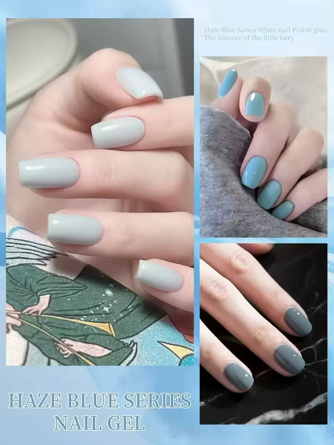XEIJAYI Gel Nagellack Set, Blau, 6x 15 ml, Glänzend - Bild 2