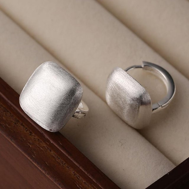 Lucky Star Jewelry Ohrringe, 925 Silber, matt gebürstet, Unisex - Bild 1