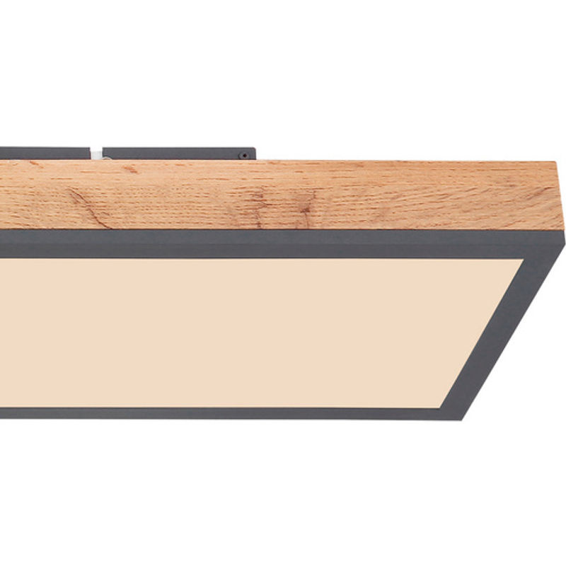 GLOBO LIGHTING LED-Deckenleuchte Doro in Grau mit Holzoptik, dimmbar und mit Fernbedienung, B/T/H: 78 x 20 x 7,8 cm - Bild 2