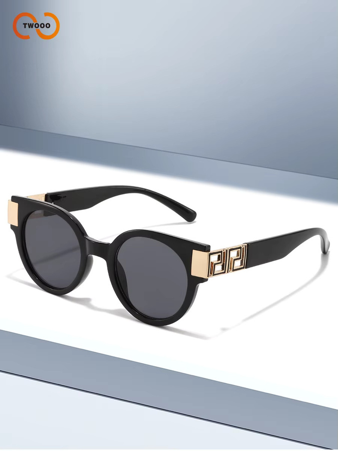 TWOOO Sonnenbrille Cat-Eye, Vollrand, Metall, Damen, gold, black - Bild 4