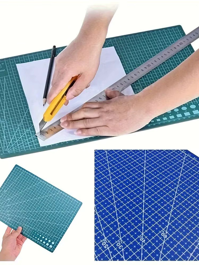 Multifunktionale PP Schneidematte in Blau für Patchwork, DIY und Lederarbeiten (A3 A4 A5) - Bild 4